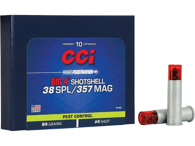 CCI Big 4 Shotshell 38 Special Ammunition – 84 Grain Lead Shot – 200 Rounds for Glock Switch